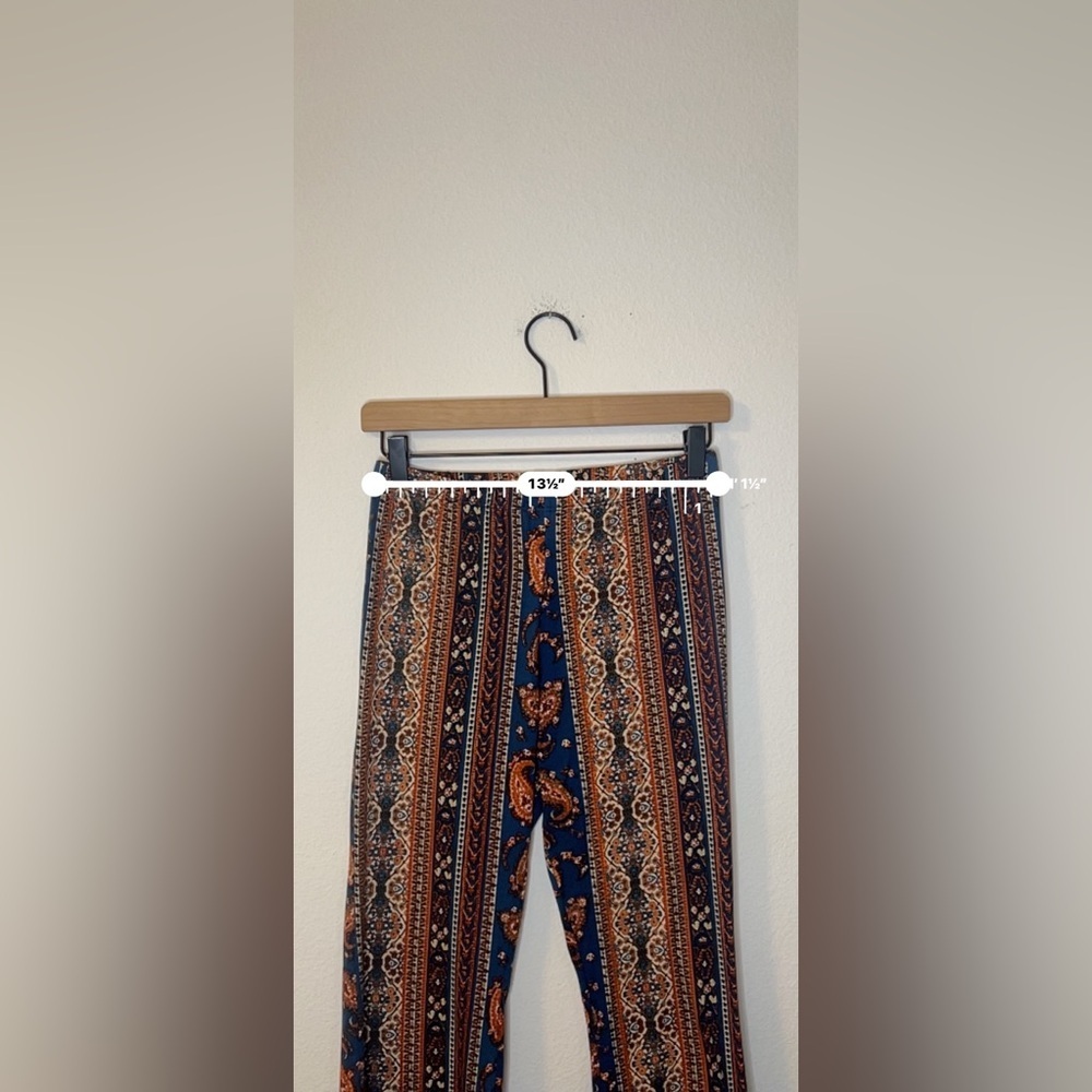 Windsor Printed Flare Pants Blue and Orange Boot Cut - Picture 4 of 6